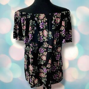 Venus Women’s Strapless Off Shoulder Boho Floral Ruffle Top Blouse Size S